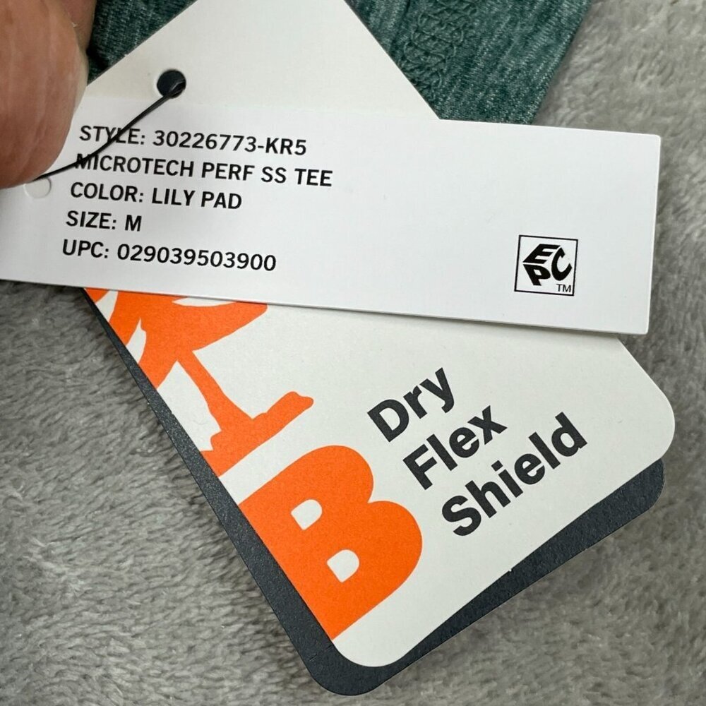 Bass Outdoor Microtech Perf SS Tee M Dry Flex Shield Green NWT 6273 - Picture 4 of 9